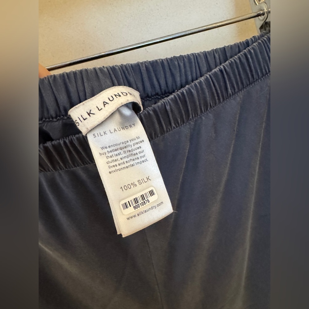 SILK LAUNDRY Navy Bias-Cut Lounge Pants Size XS - Picture 8 of 8